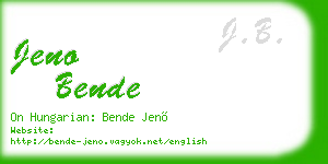 jeno bende business card