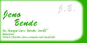 jeno bende business card